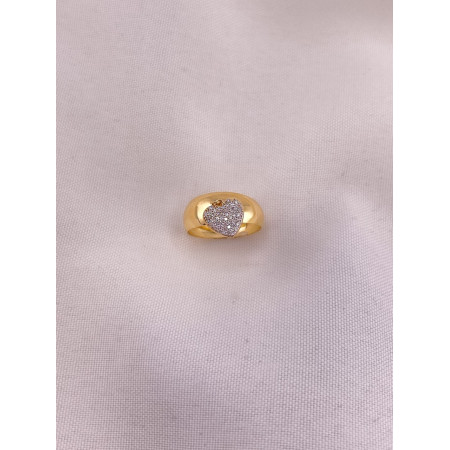 Anel com Berloque Coração de Diamantes