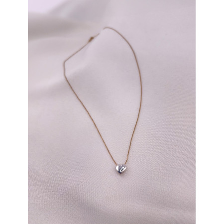 Colar com Coração Ouro Branco