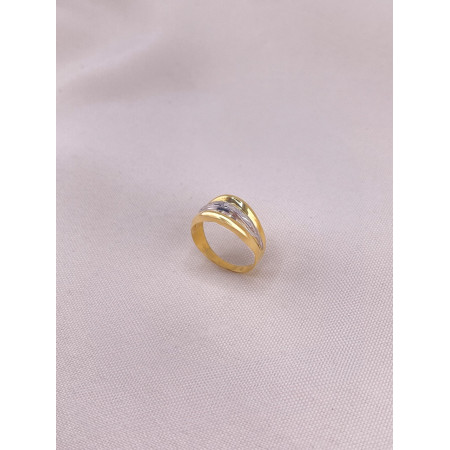 Anel Canelado com Ouro Branco