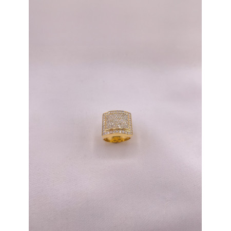 Anel Quadrado com Diamantes