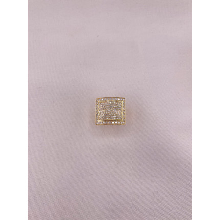 Anel Quadrado com Diamantes