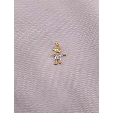 Pingente Menina Dois Tons