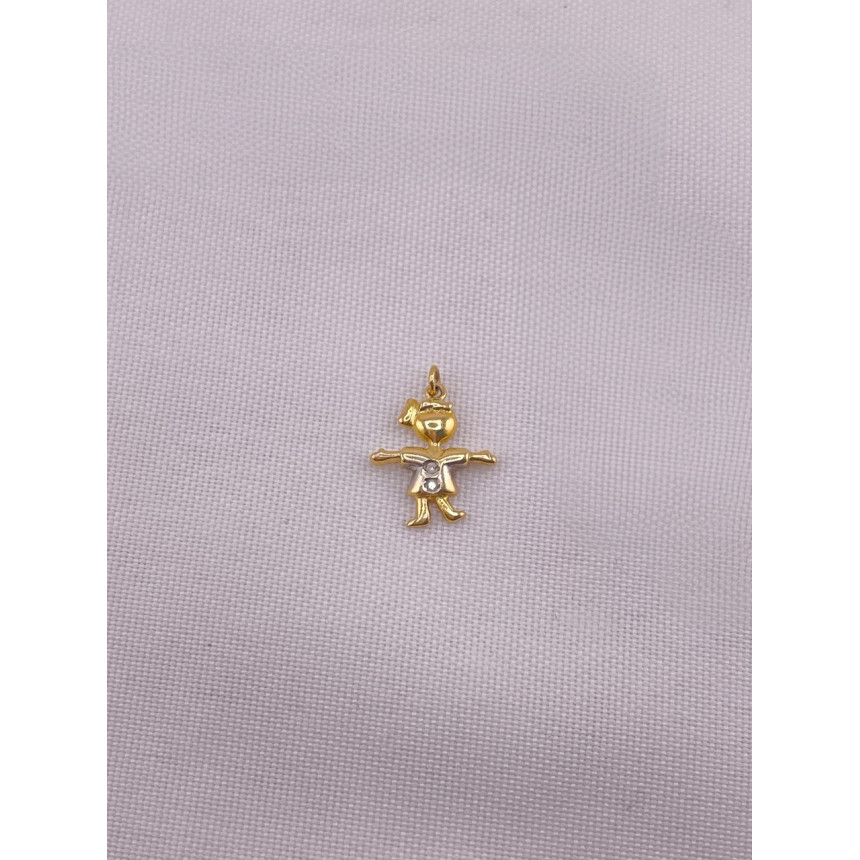 Pingente Menina com Diamantes
