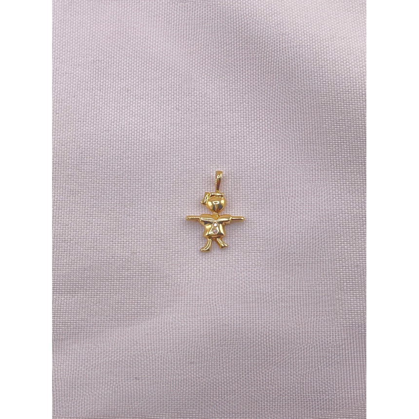 Pingente Menina com Diamantes