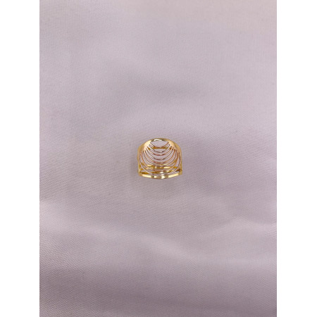 Anel Vazado Três Tons