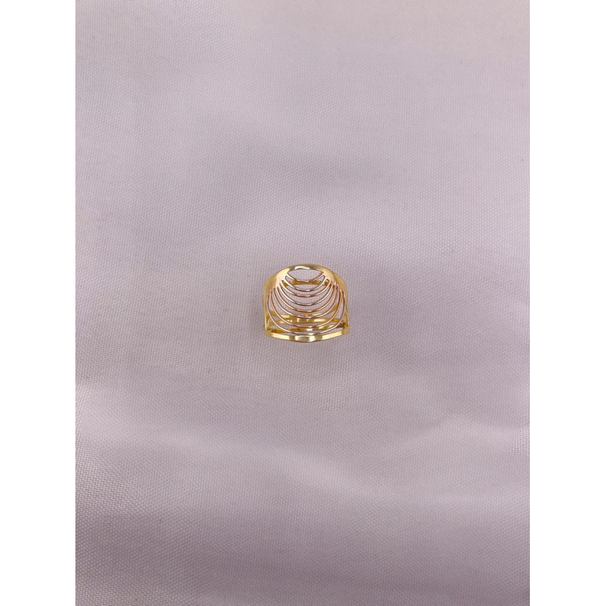 Anel Vazado Três Tons