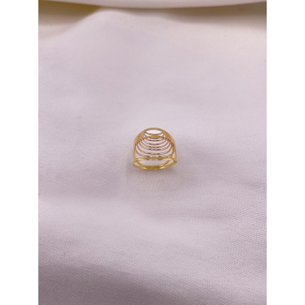 Anel Vazado Três Tons