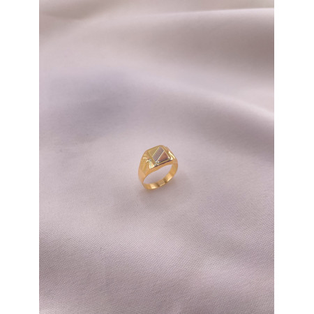 Anel Quadrado Três Tons