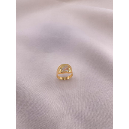 Anel Quadrado Três Tons