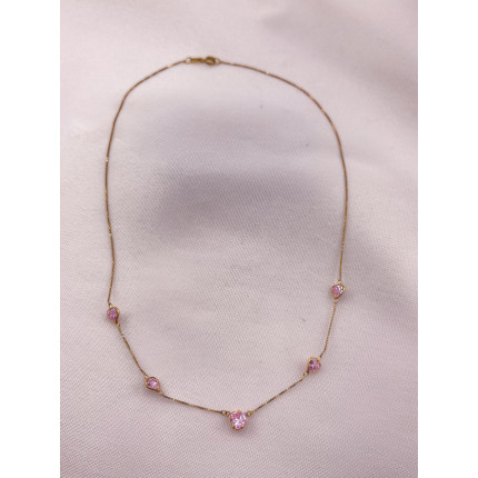 Colar Corações Cristais