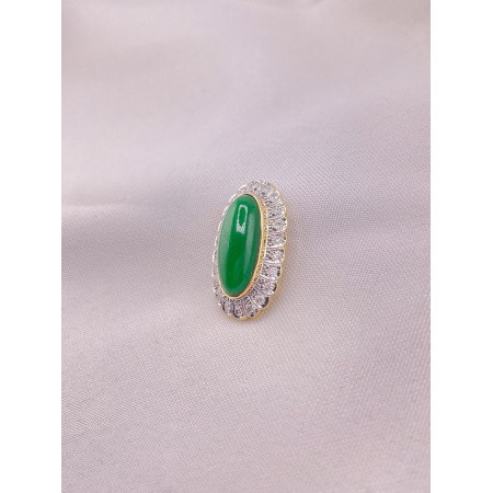Pingente Turmalina Verde com Diamantes