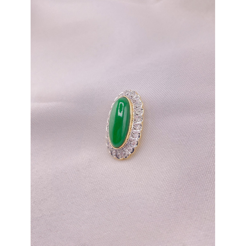 Pingente Turmalina Verde com Diamantes