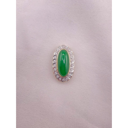 Pingente Turmalina Verde com Diamantes