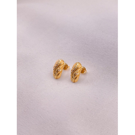 Brincos Acetinado com Diamantes