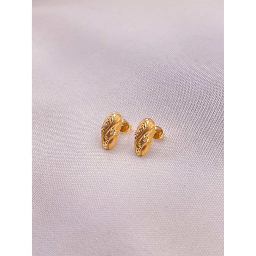 Brincos Acetinado com Diamantes