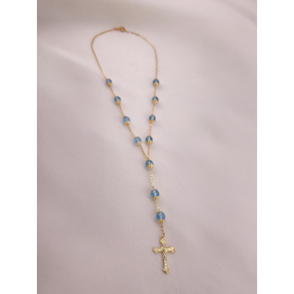 Colar Terço com Topázio Azul