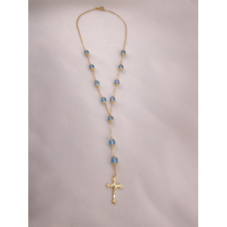Colar Terço com Topázio Azul
