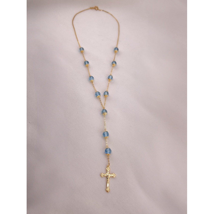 Colar Terço com Topázio Azul