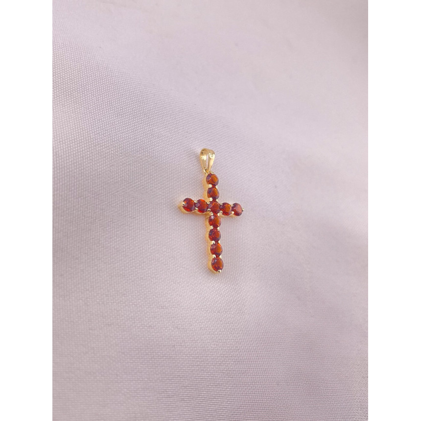 Pingente Cruz em Topázio Fogo