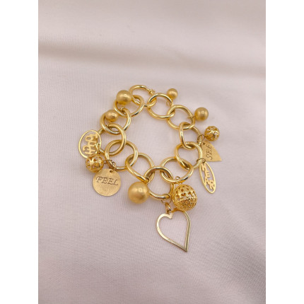 Pulseira Elos Ovais com Berloques