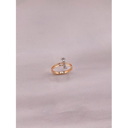 Anel Leta I em Diamantes e Ouro Rosê