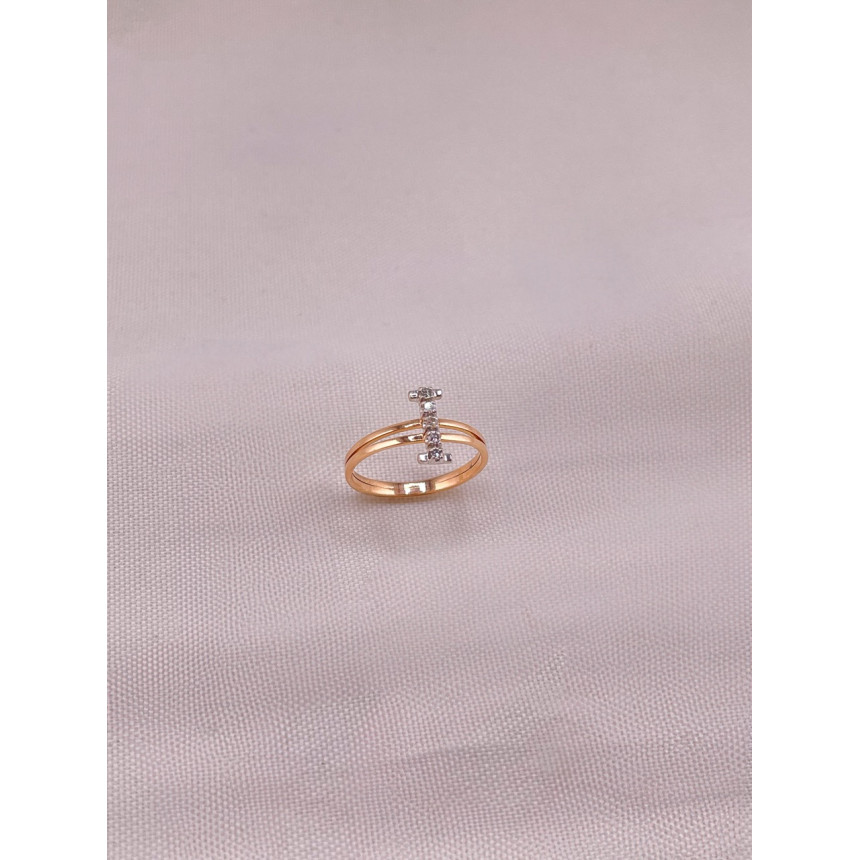 Anel Leta I em Diamantes e Ouro Rosê