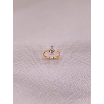 Anel Leta I em Diamantes e Ouro Rosê