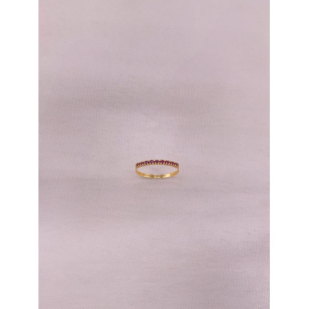 Anel Meia Aliança em Rubis