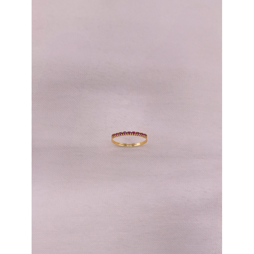 Anel Meia Aliança em Rubis