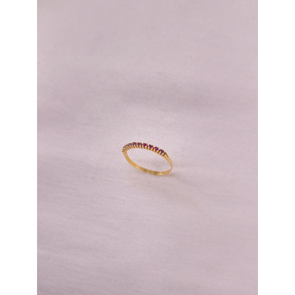 Anel Meia Aliança em Rubis