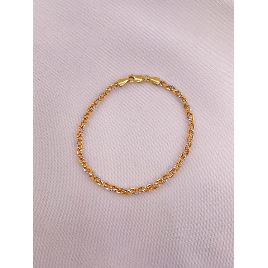 Pulseira Esferas Três Tons