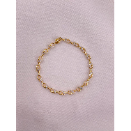 Pulseira Maleável Detalhes Ouro Branco