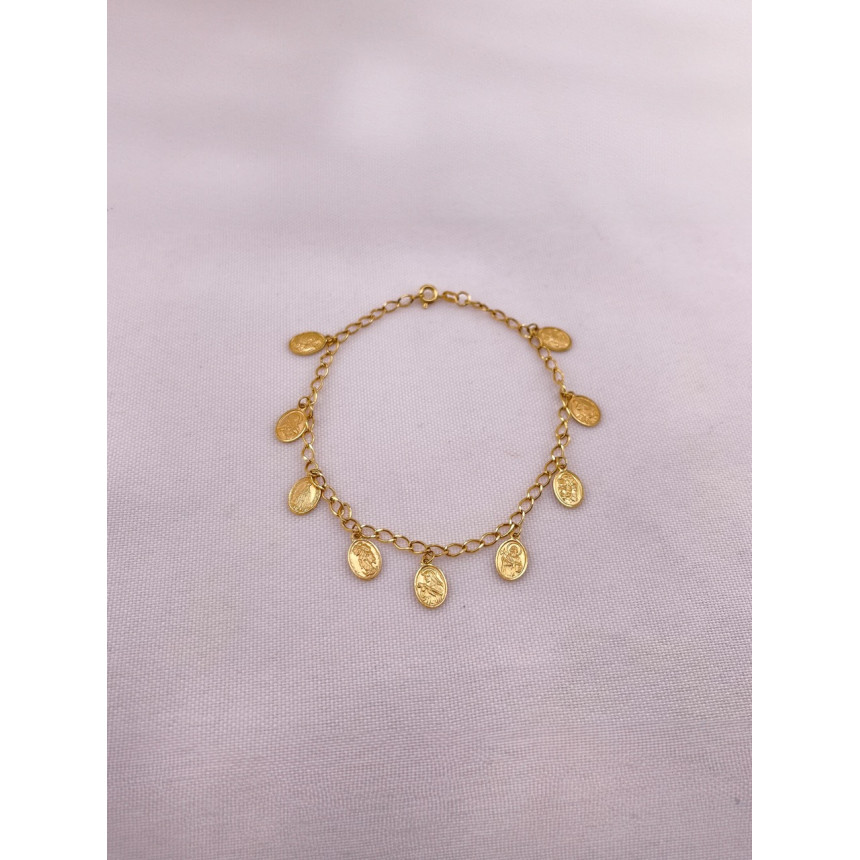 Pulseira Groumet com Medalhas de Santos