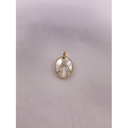 Pingente Nossa Senhora Aparecida com Madre Pérola