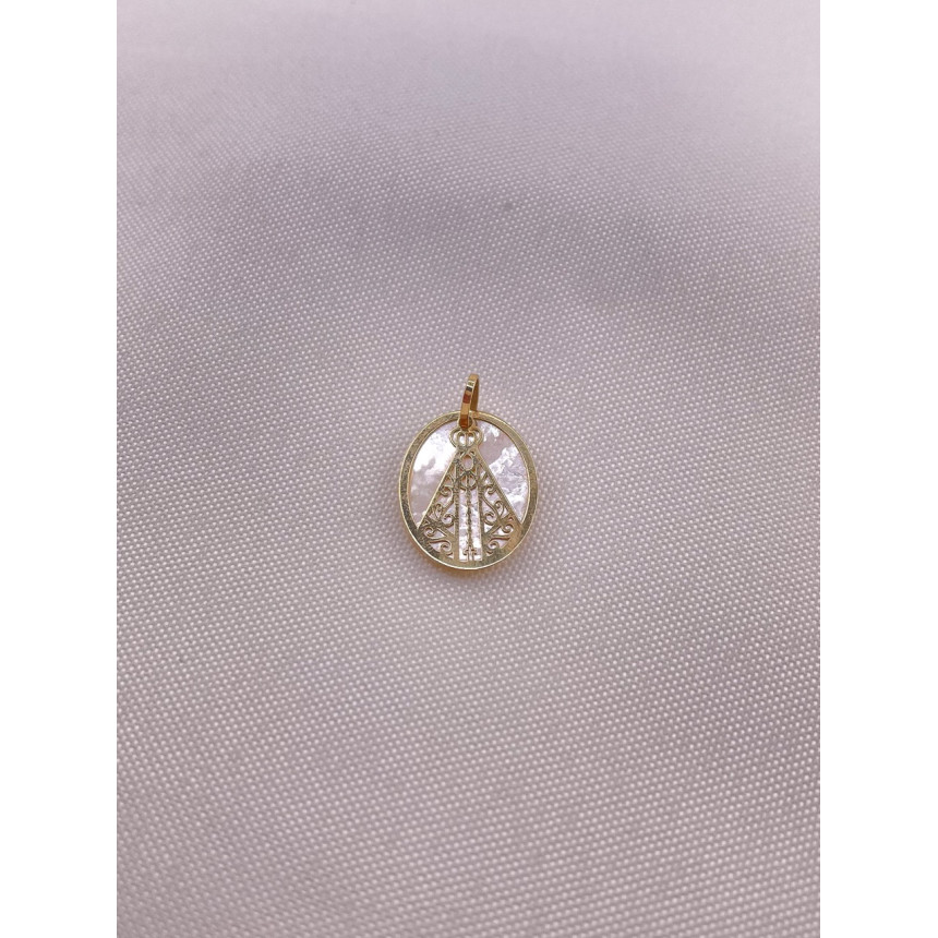 Pingente Nossa Senhora Aparecida com Madre Pérola