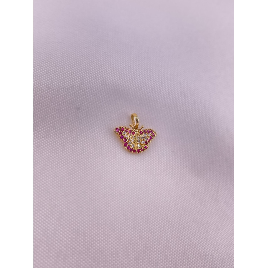 Pingente Borboleta em Diamantes e Rubis