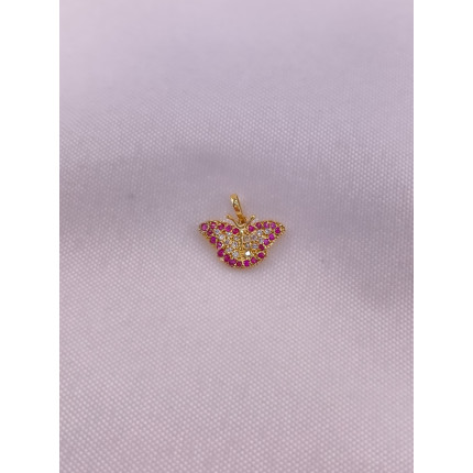 Pingente Borboleta em Diamantes e Rubis