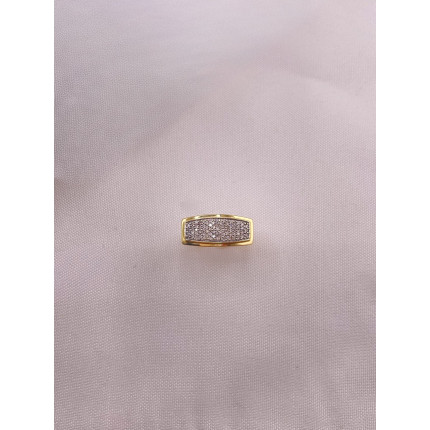 Anel Retangular com Diamantes