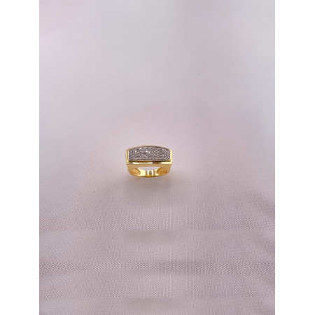 Anel Retangular com Diamantes