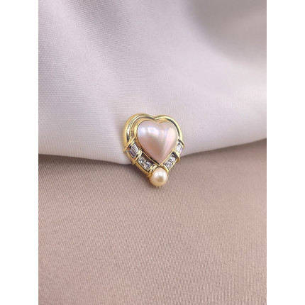 Pingente Coração Perolas e Diamantes