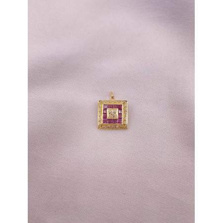 Pingente Rubis e Diamantes