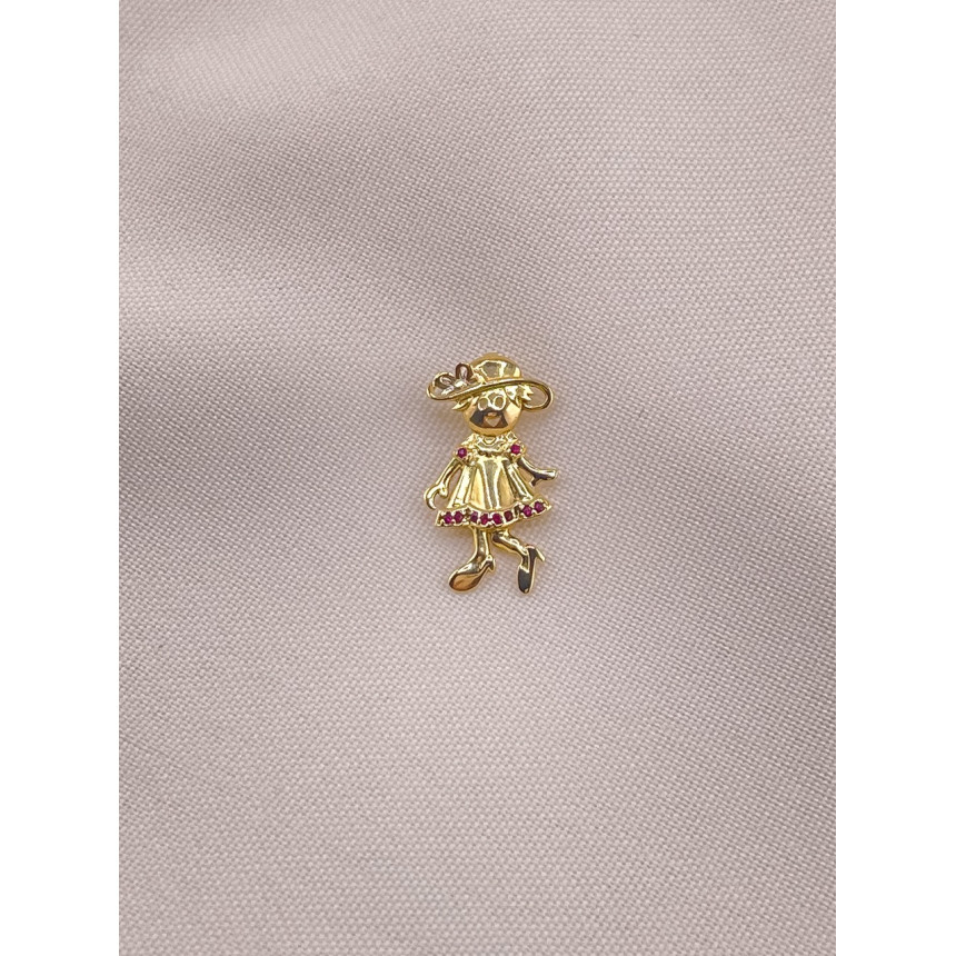 Pingente Menina com Rubis