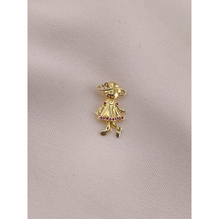 Pingente Menina com Rubis