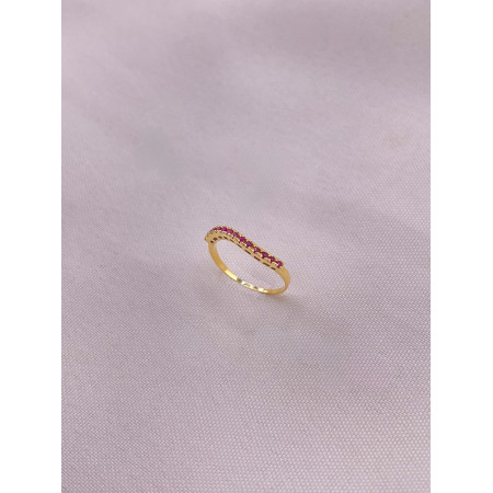 Anel Meia Aliança de Rubis