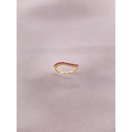 Anel Meia Aliança de Rubis