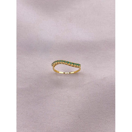 Anel Meia Aliança de Esmeraldas