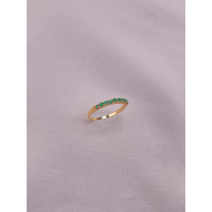 Anel Meia Aliança de Esmeraldas