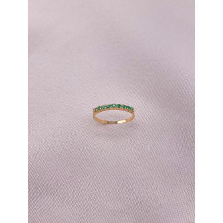 Anel Meia Aliança de Esmeraldas