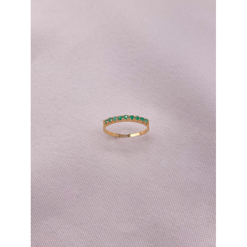 Anel Meia Aliança de Esmeraldas