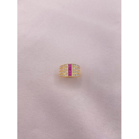 Anel Rubis e Diamantes